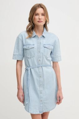Bavlnené šaty Dkny mini, rovný strih, DJ4D9023