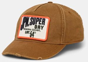 Bavlnená šiltovka Superdry hnedá farba, s nášivkou, W9010177A-8MA