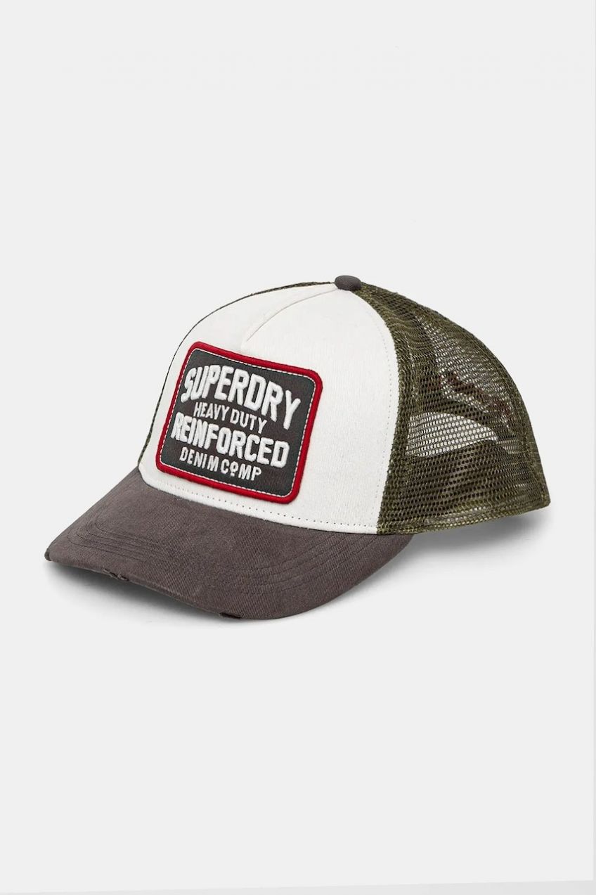 Šiltovka Superdry šedá farba, s nášivkou, W9010176A-E8Y