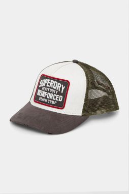 Šiltovka Superdry šedá farba, s nášivkou, W9010176A-E8Y