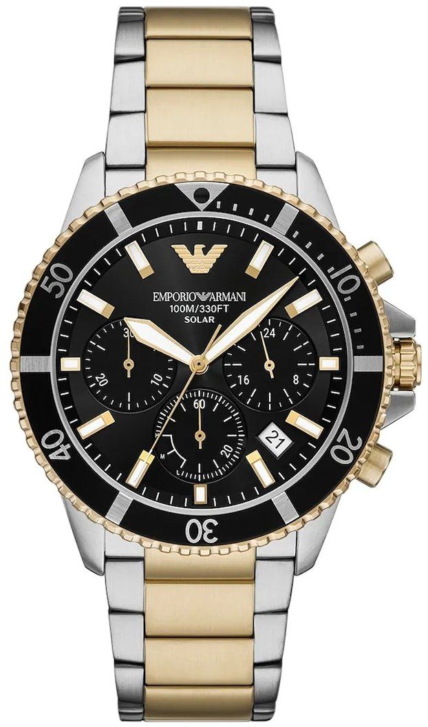 Hodinky Emporio Armani WORLD EXPLORER pánske, zlatá farba, AR11680