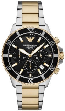Hodinky Emporio Armani WORLD EXPLORER pánske, zlatá farba, AR11680