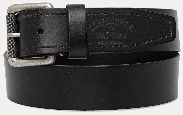 Kožený opasok Superdry pánsky, čierna farba, M9210116A-02A
