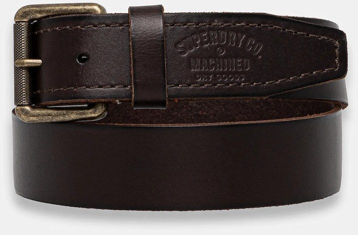 Kožený opasok Superdry pánsky, hnedá farba, M9210116A-02O