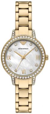Hodinky Emporio Armani CLEO dámske, zlatá farba, AR11652