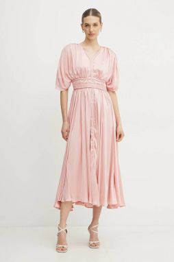 Šaty Guess LUCIE oranžová farba, midi, áčkový strih, W5PK1O WHHF0
