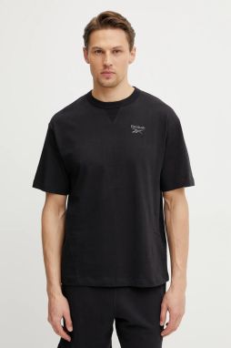 Bavlnené tričko Reebok Classic pánske, čierna farba, jednofarebné, 100214087