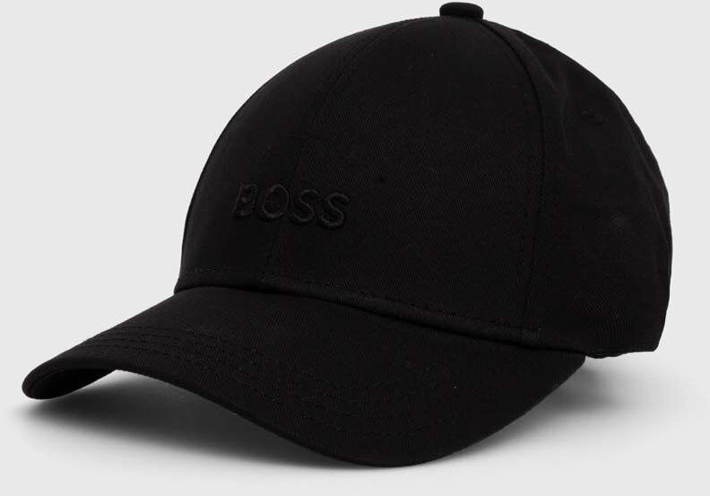 Bavlnená šiltovka BOSS čierna farba, s nášivkou, 50519889