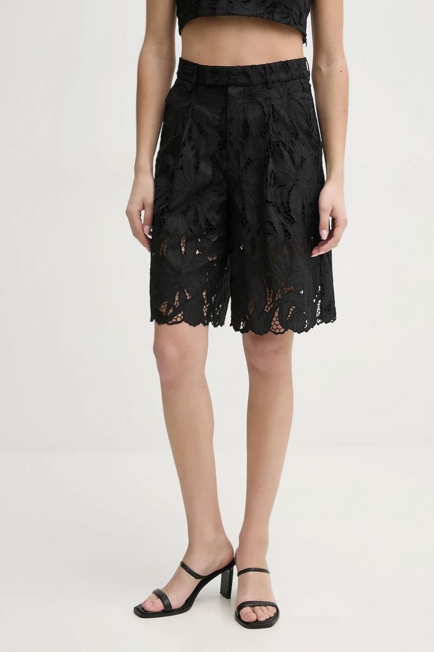 Šortky ISABELLE BLANCHE dámska, čierna farba, jednofarebné, vysoký pás, IS25SS-P101-T020