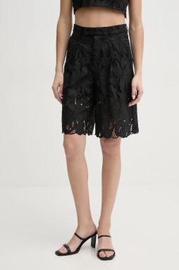 Šortky ISABELLE BLANCHE dámska, čierna farba, jednofarebné, vysoký pás, IS25SS-P101-T020