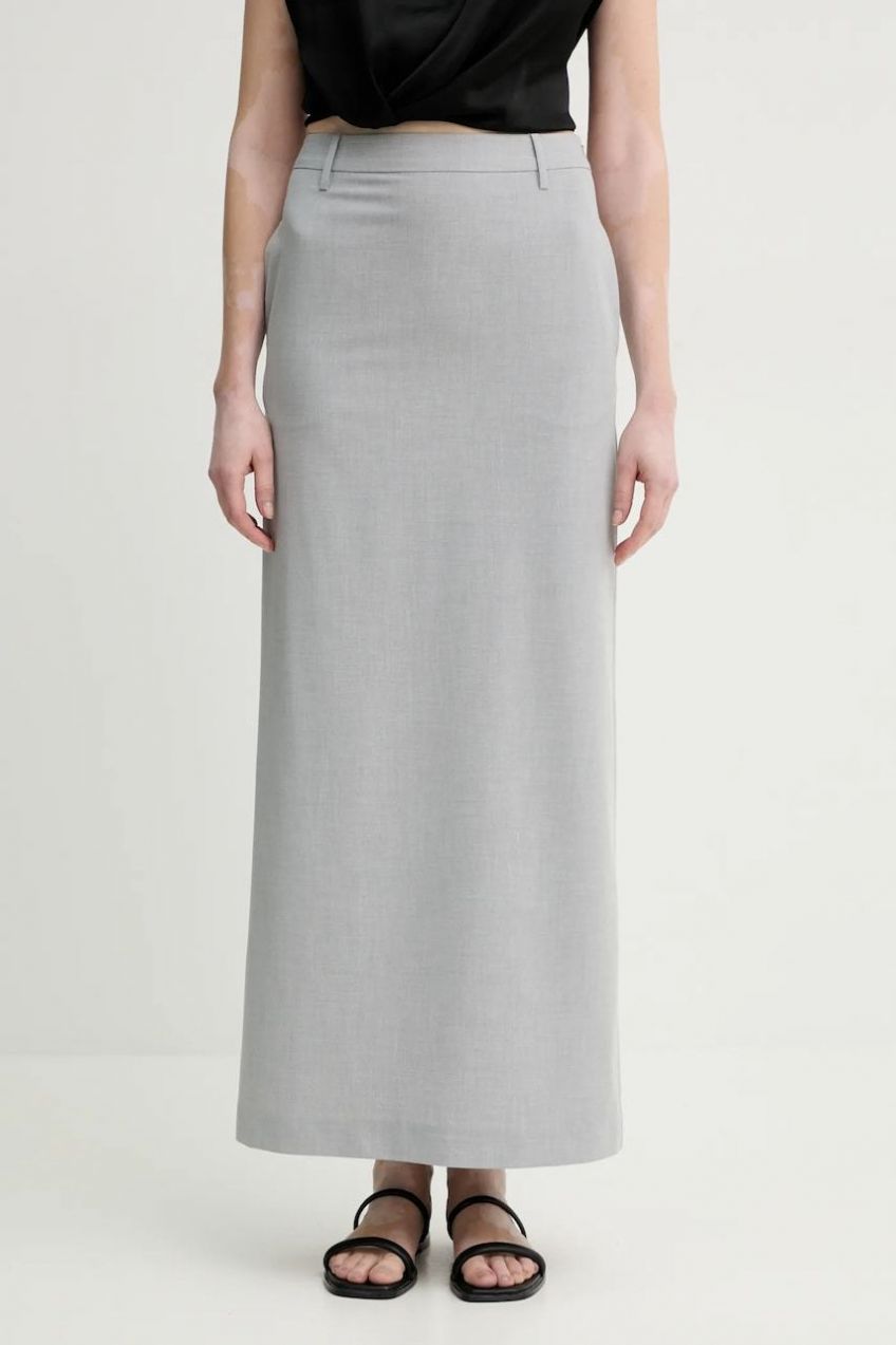 Sukňa ISABELLE BLANCHE šedá farba, maxi, rovný strih, IS25SS-G027-T003