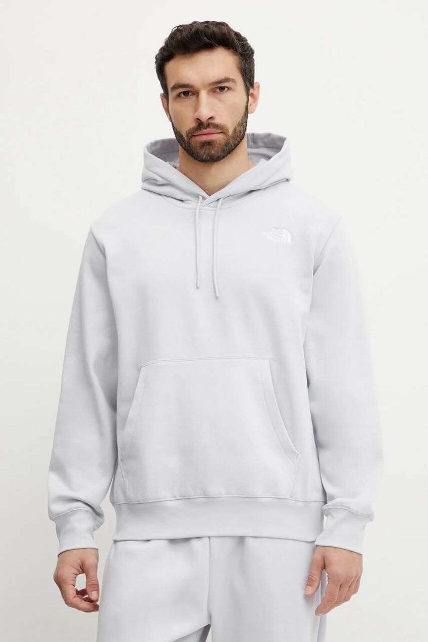 Mikina The North Face Essential pánska, s kapucňou, jednofarebná, NF0A89ES0TI1
