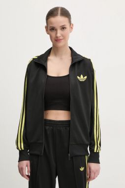 Mikina adidas Originals Firebird dámska, čierna farba, s nášivkou, JP2296