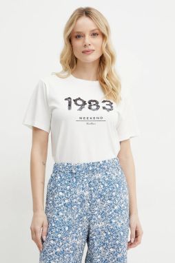 Bavlnené tričko Weekend Max Mara dámske, biela farba, 2515971041600