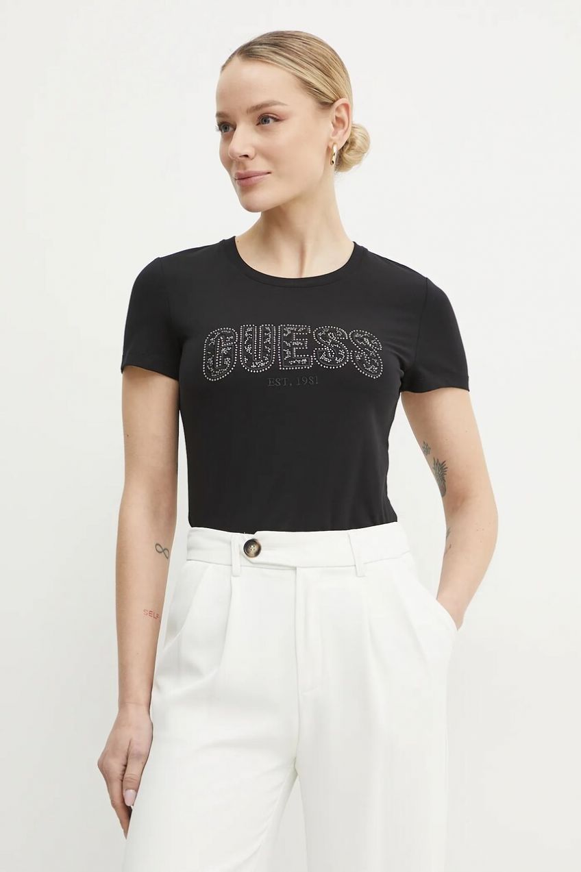 Tričko Guess dámske, čierna farba, W5GI04 J1314