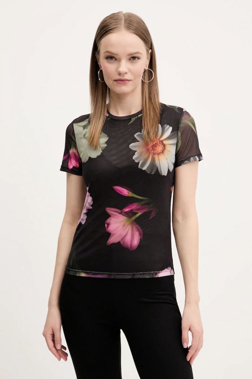 Tričko Desigual DES MOINES dámske, čierna farba, 25SWTK88