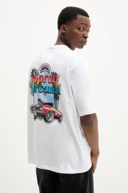 Bavlnené tričko Sprayground pánske, biela farba, s potlačou, SP716WHT