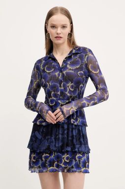 Šaty Desigual CELLS LACROIX tmavomodrá farba, mini, áčkový strih, 25SWVK29