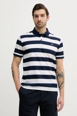 Bavlnené polo tričko Paul&Shark tmavomodrá farba, vzorované, C0P1228