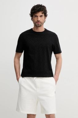 Bavlnené tričko Armani Exchange pánske, čierna farba, vzorované, XM000478 AF10337