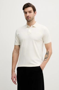 Polo tričko Lindbergh pánske, béžová farba, jednofarebné, 30-404016