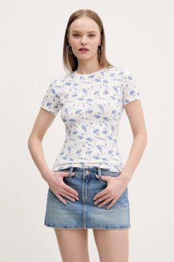 Tričko Tommy Jeans dámske, béžová farba, DW0DW20625