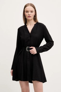 Šaty Desigual PARIS čierna farba, mini, rovný strih, 25SWVW32