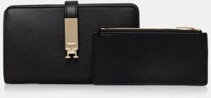 Peňaženka Tommy Hilfiger dámska, čierna farba, AW0AW17262