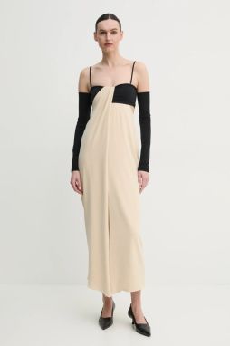 Šaty Nanushka SELLY béžová farba, maxi, priliehavá, NW25RSDR04511