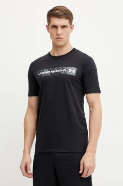 Tričko Under Armour pánsky, čierna farba, s potlačou