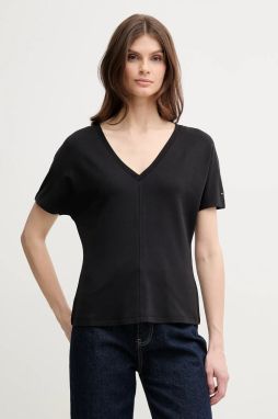 Tričko Tommy Hilfiger dámske, čierna farba, WW0WW46114