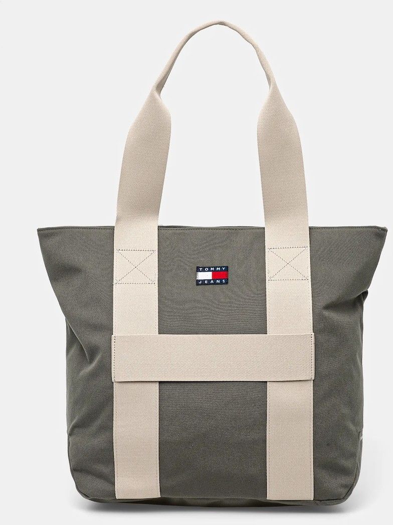 Taška Tommy Jeans zelená farba, AM0AM13278