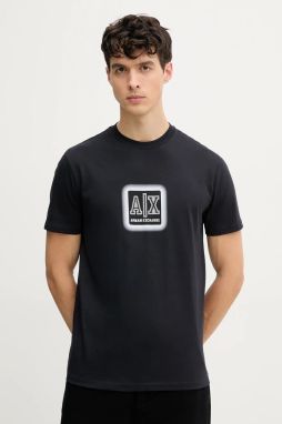 Bavlnené tričko Armani Exchange pánske, tmavomodrá farba, s potlačou, XM000545 AF10361