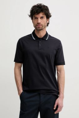 Bavlnené polo tričko Armani Exchange pánske, tmavomodrá farba, s potlačou, XM000466 AF10337