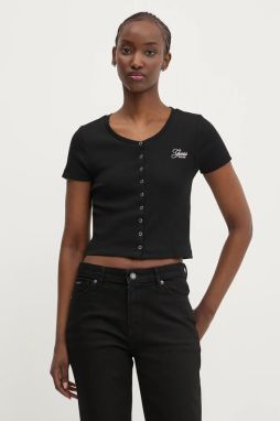 Tričko Guess Jeans dámske, čierna farba, W5GP27 KA0H1