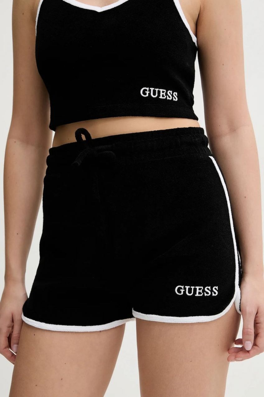 Plážové šortky Guess čierna farba, E5GD08 KCQV1