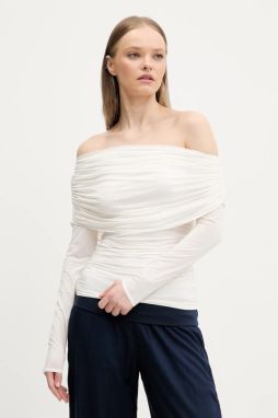 Blúzka Abercrombie & Fitch dámska, béžová farba, jednofarebná, KI139-5204