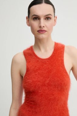 Kašmírová vesta Nanushka BIANKA dámska, oranžová farba, NW25RSTP10422