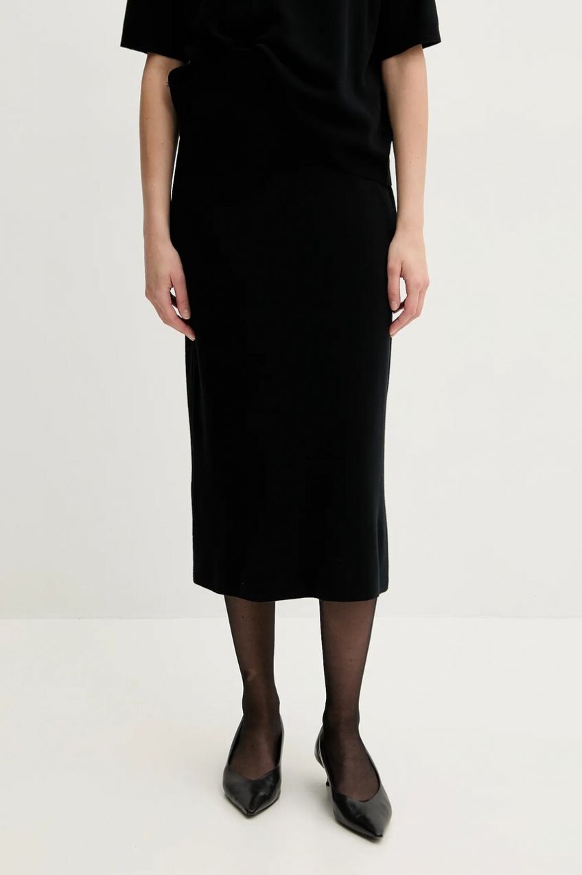 Sukňa Weekend Max Mara čierna farba, midi, rovný strih, 2515301011600