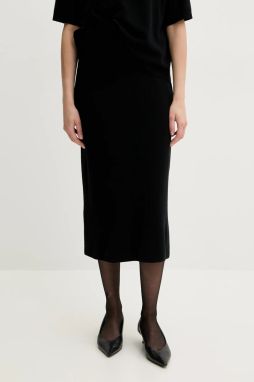 Sukňa Weekend Max Mara čierna farba, midi, rovný strih, 2515301011600