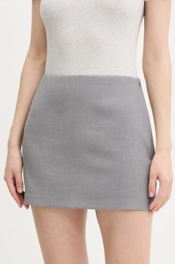 Sukňa Abercrombie & Fitch šedá farba, mini, rovný strih, KI143-5269