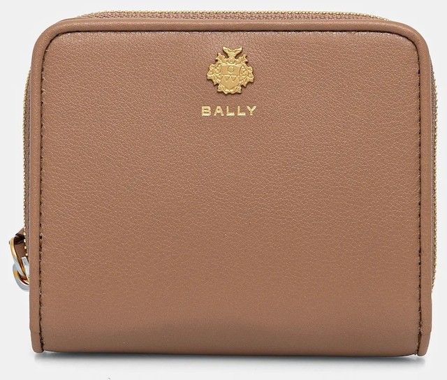 Kožená peňaženka Bally dámska, hnedá farba, WLW01W