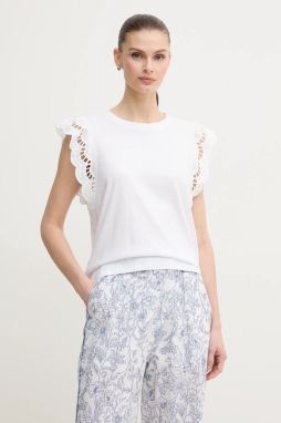 Bavlnené tričko Pepe Jeans VIC dámske, biela farba, PL506067