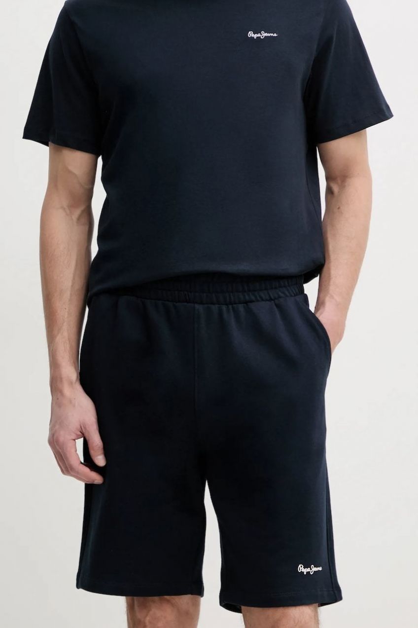 Bavlnené šortky Pepe Jeans DUKE SHORTS tmavomodrá farba, PM211864
