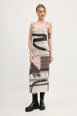 Šaty Desigual SHELLEY béžová farba, maxi, priliehavá, 25SWVK56