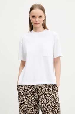 Bavlnené tričko Abercrombie & Fitch dámske, biela farba, KI139-5315