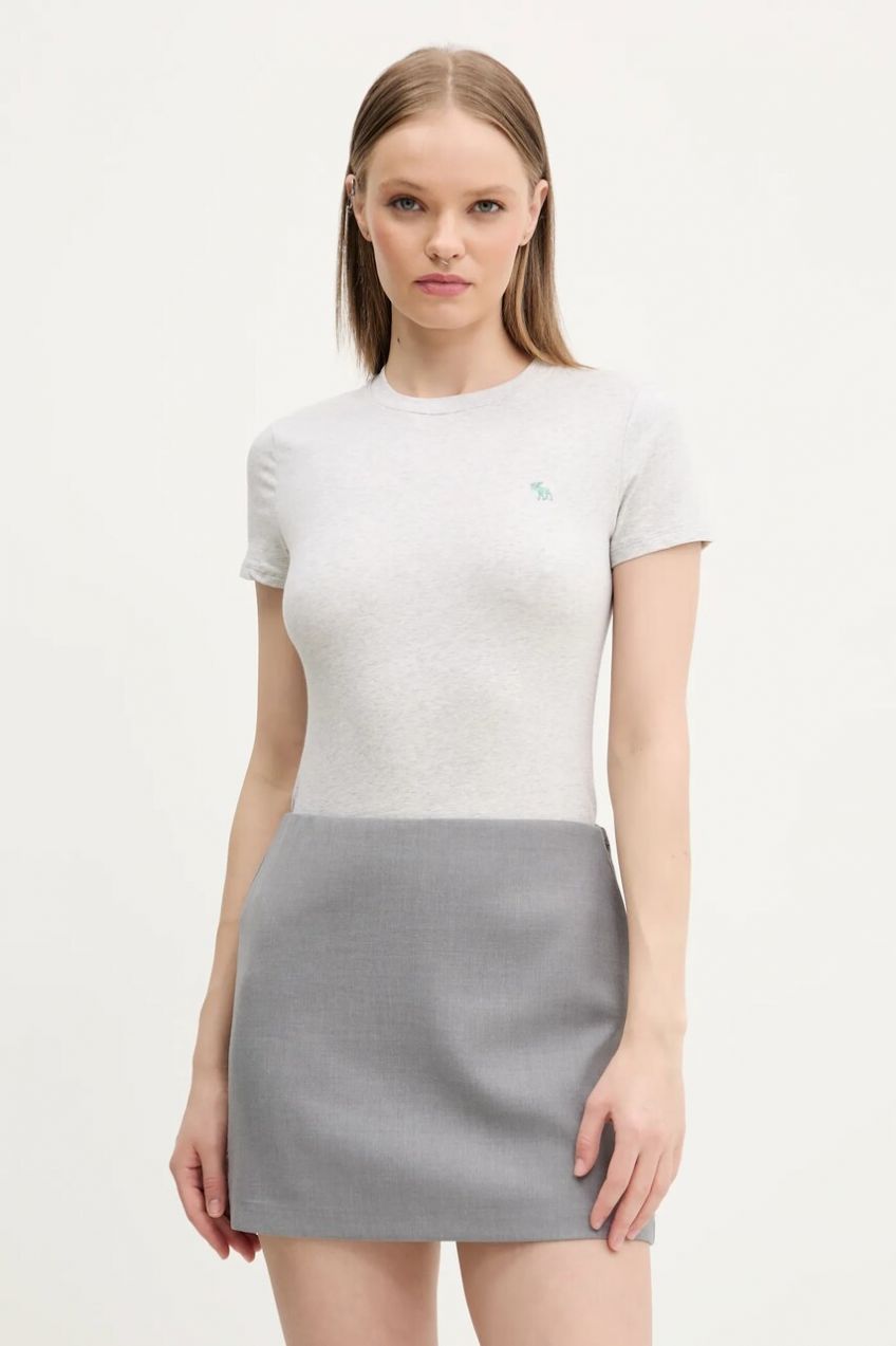 Tričko Abercrombie & Fitch dámske, šedá farba, KI139-5273