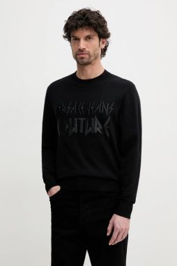 Sveter s prímesou kašmíru Versace Jeans Couture pánsky, čierna farba, tenký, 78GAFM17 CM06H