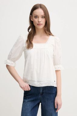 Bavlnená blúzka Pepe Jeans EVERLY dámska, béžová farba, jednofarebná, PL305016