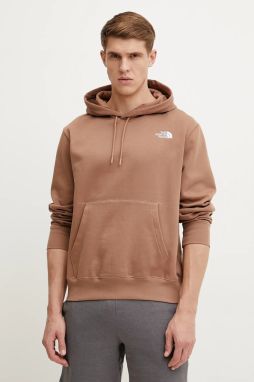 Mikina The North Face Essential pánska, hnedá farba, s kapucňou, jednofarebná, NF0A89ES6IH1